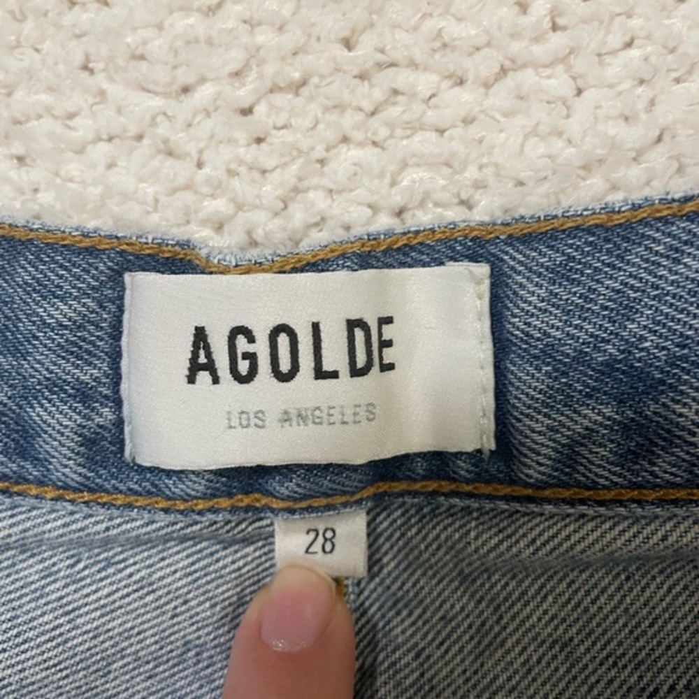 Agolde Riley High‎ Rise Distressed Straight Leg Jeans - 28 - Picture 13 of 16